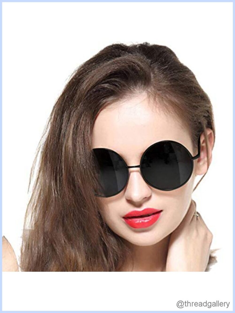 Round Polarized Sunglasses Metal Frame Oversized Hippie Hipster Driving Hiking